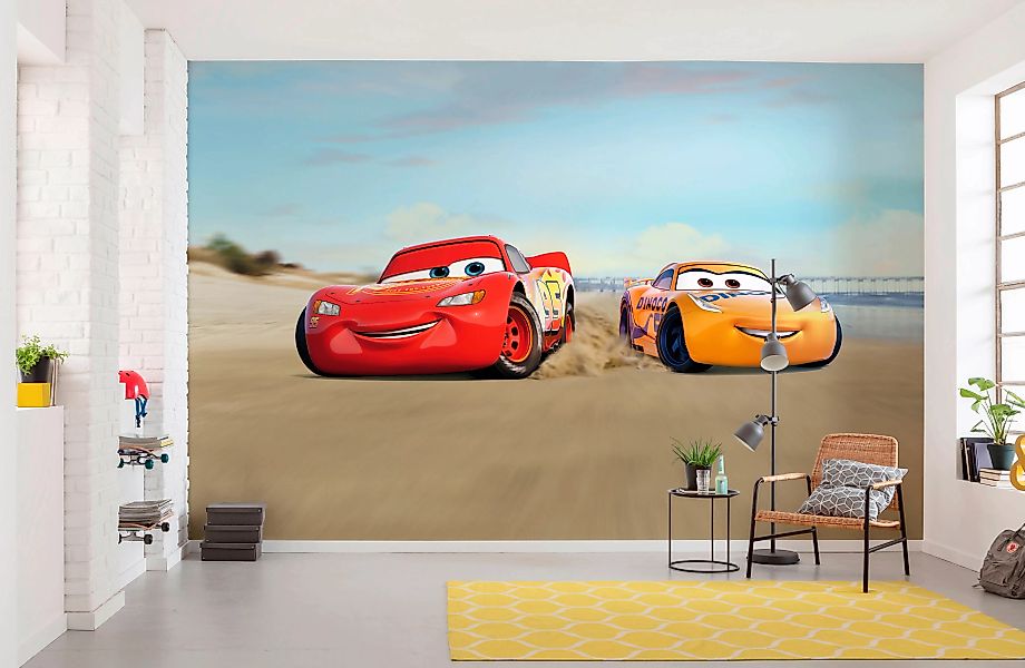 Komar Fototapete Cars Beach Race  368 x 254 cm günstig online kaufen