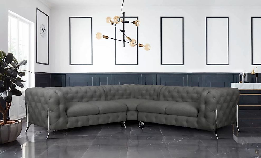 Leonique Chesterfield-Sofa »Amaury L-Form«, Chesterfield-Optik, Breite/Tief günstig online kaufen