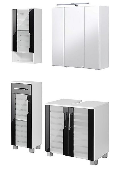 welltime Badmöbel-Set Jaca, (4-St), Badmöbel-Set mit hochglanz Fronten günstig online kaufen