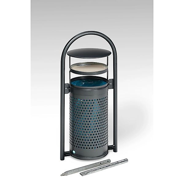 PROREGAL Abfallsammler Mit Rohrbogenständer Aschereinsatz Zum Einbetonieren günstig online kaufen