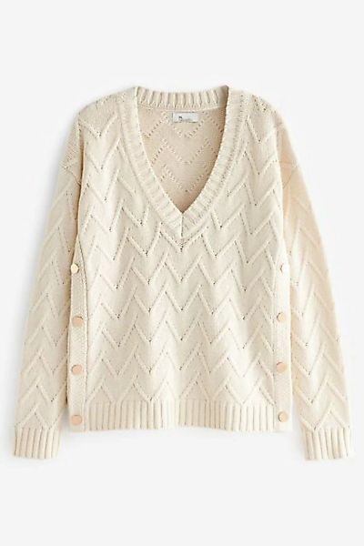 Next V-Ausschnitt-Pullover Premium-Pullover mit V-Ausschnitt und Ziernähten günstig online kaufen