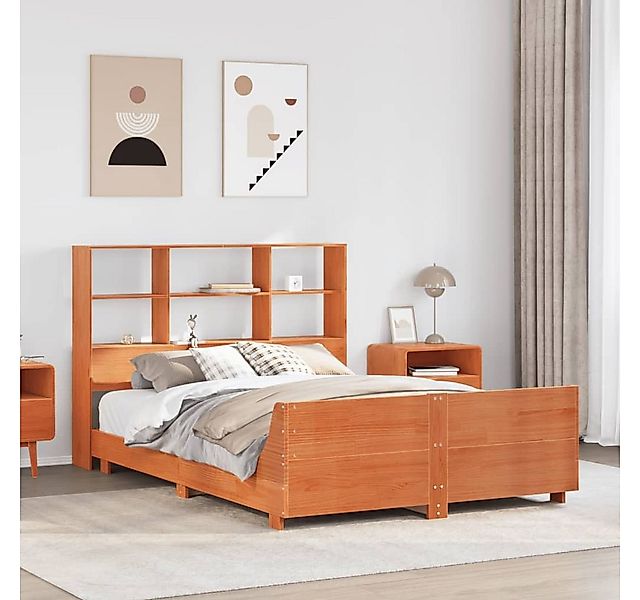 vidaXL Bett, Massivholzbett ohne Matratze Wachsbraun 150x200 cm Kiefernholz günstig online kaufen
