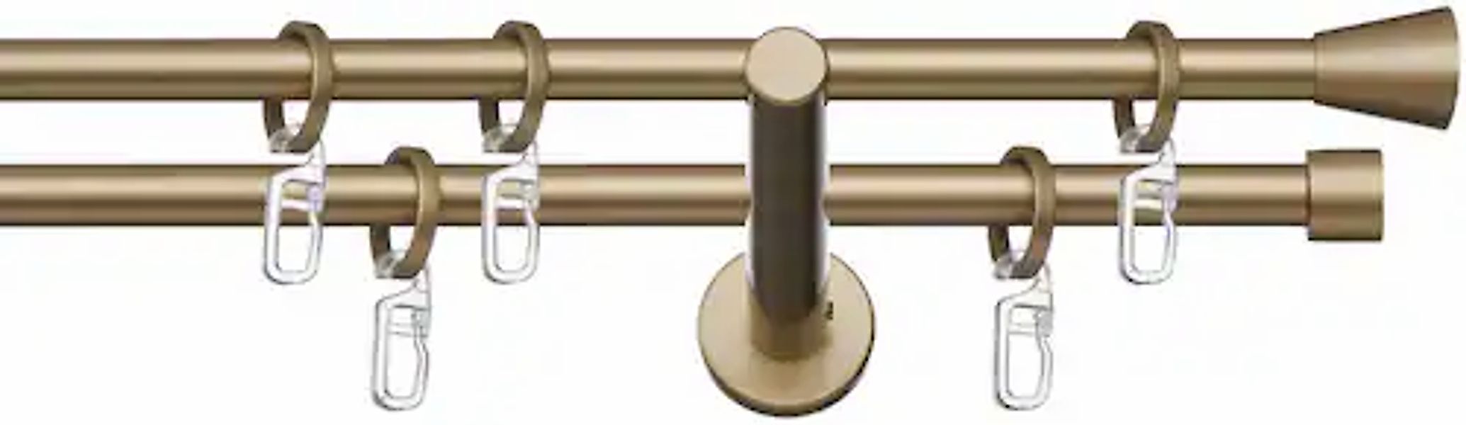 indeko Gardinenstange "Granada" Ø 12 mm 2 läufig-läufig Fixmaß Komplett-Set günstig online kaufen