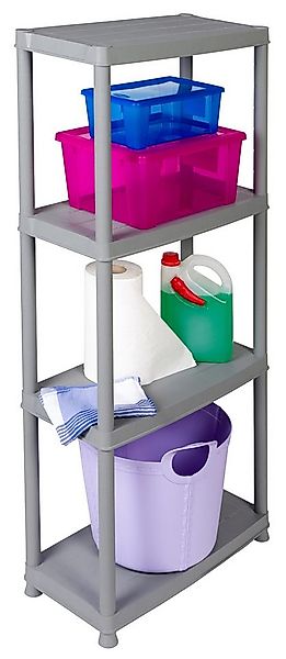 Kreher Standregal 'Primo' mit 4 Böden aus Kunststoff in Grau, 1-tlg. günstig online kaufen