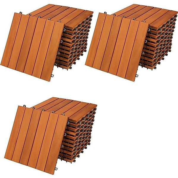 Casaria Holzfliesen 33x Akazie, Terrassenfliesen 1-6m² günstig online kaufen