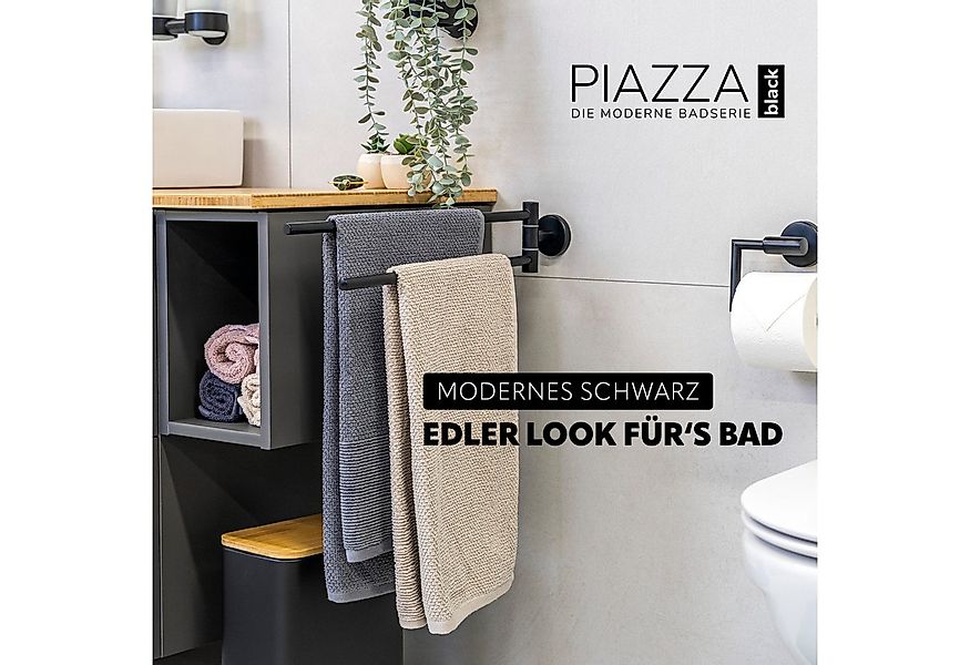 bremermann Handtuchstange Bad-Serie PIAZZA BLACK - aus Edelstahl matt schwa günstig online kaufen