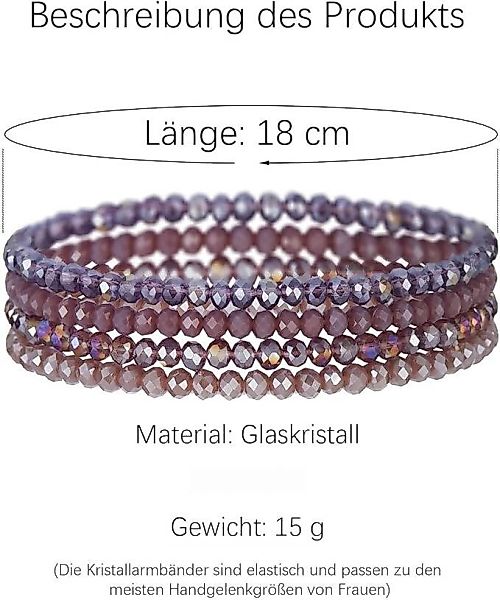 YRIIOMO Bead-Armband-Set Damen Kristall Perlenarmband, mehrlagiges günstig online kaufen