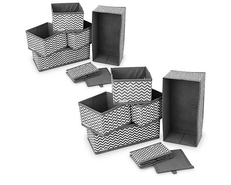 Navaris Aufbewahrungsbox Stoffboxen-Organizer - 12 Stück in verschiedenen G günstig online kaufen