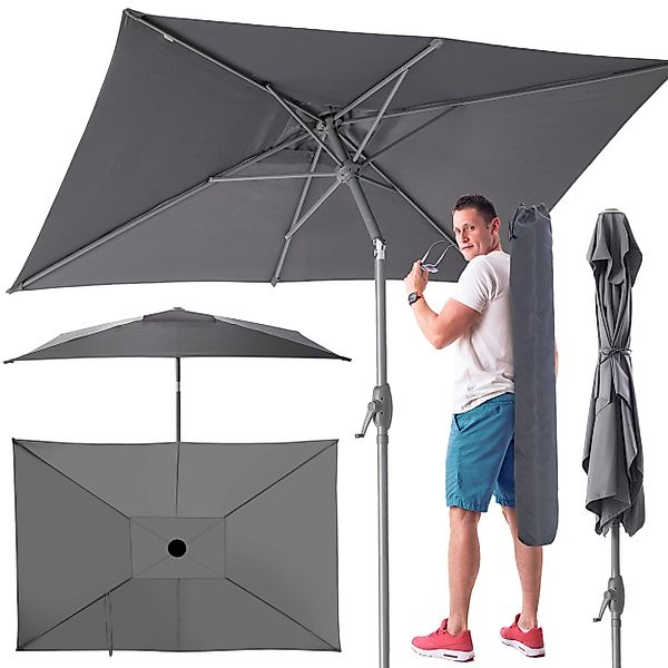 TOM Sonnenschirm mit Kurbel 140x210cm Rechteckig günstig online kaufen