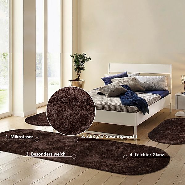 Bruno Banani Hochflor-Bettumrandung Dana Teppich, Kundenliebling, günstig online kaufen