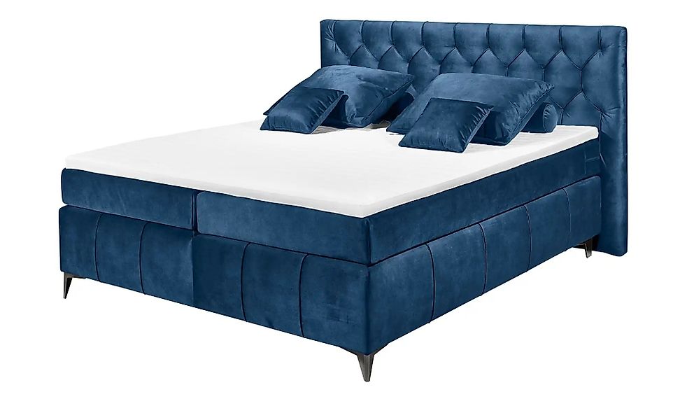 meinBett Boxspringbett  Pembroke ¦ blau ¦ Maße (cm): B: 200 H: 121 Betten > günstig online kaufen