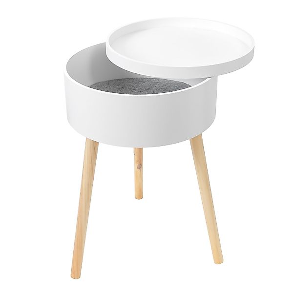 BONETTI Beistelltisch Beistelltisch rund mit Stauraum und Tablett aus Holz, günstig online kaufen