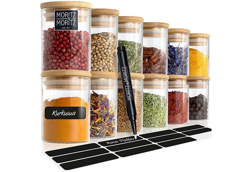 Moritz & Moritz Gewürzbehälter Moritz & Moritz Gewürzgläser 12x günstig online kaufen