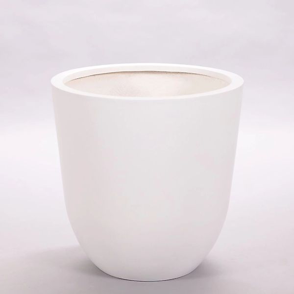 Elegant Einrichten Pflanzkübel Fiberglas Rund-Konisch D30xH30cm Perlmutt-We günstig online kaufen