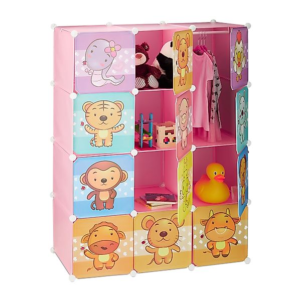 relaxdays Kinderkleiderschrank Steckregal Kinderzimmer mit Motiv günstig online kaufen