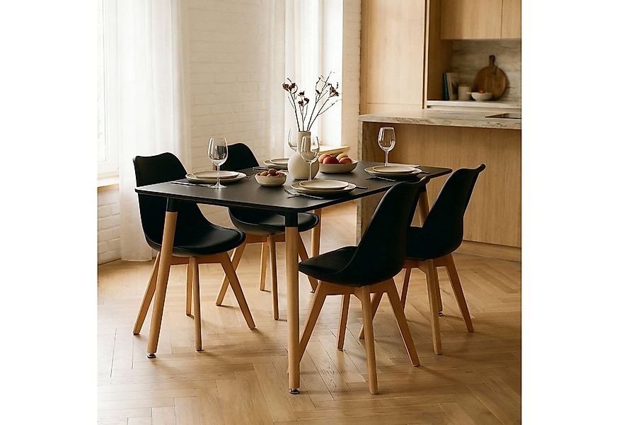 IDIMEX Essgruppe SHANNON ABBY, Esstisch klein 120x70 cm mit 4 Stühlen skand günstig online kaufen