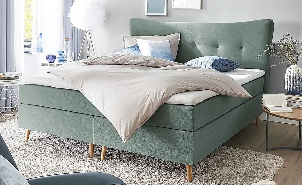 Boxspringbett  Ferill ¦ türkis/petrol ¦ Maße (cm): B: 157 H: 122 Betten > B günstig online kaufen