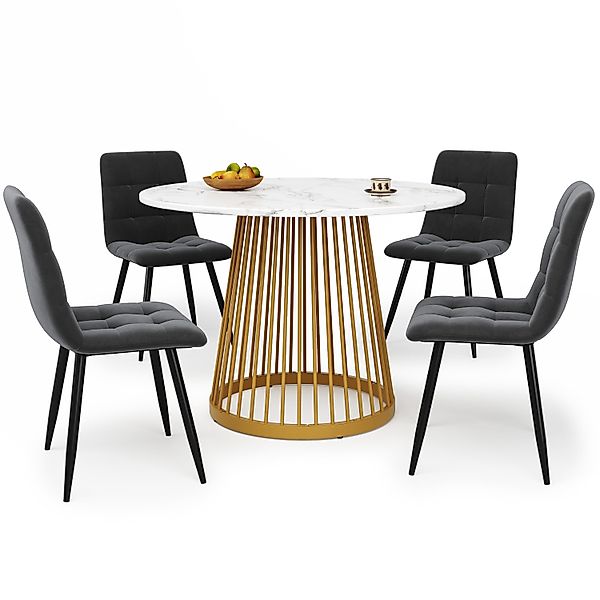 MODFU Essgruppe Stylisches Esstisch,Esszimmerstühle,Esstisch-Set, (5-tlg., günstig online kaufen