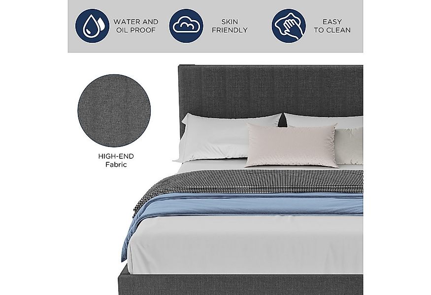 oyajia Polsterbett Doppelbett 140 x 200 cm mit Kopfteil, Bettrahmen Stoffbe günstig online kaufen