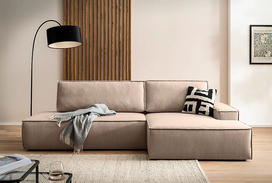 Home affaire Ecksofa "SHERWOOD, Schlafsofa in L-Form offen (275cm), Cord, L günstig online kaufen