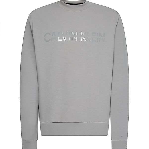 Calvin Klein Matt Shine Split Logo Sweatshirt M Grey Fog günstig online kaufen