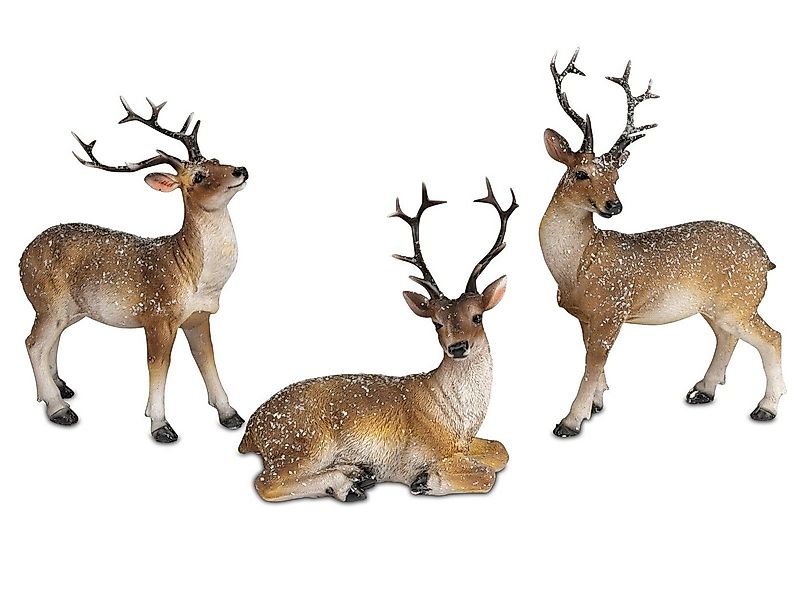 Kremers Schatzkiste Tierfigur 3er Set Hirsch Figuren 18-26 cm naturgetreue günstig online kaufen