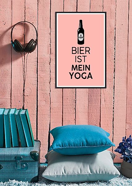 queence Metallbild "Bier Yoga", Schriftzüge-Schriftzug-Getränke, (1 St.), S günstig online kaufen