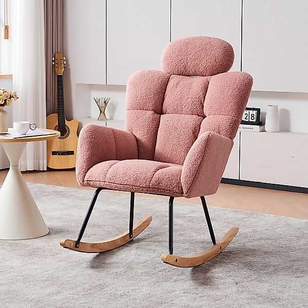 BlingBin Schaukelstuhl Teddy-Samt-Schaukelstuhl Liegestuhl für Wohnzimmer/S günstig online kaufen