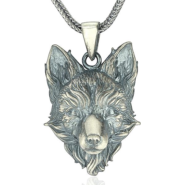 NAHLE Kette mit Anhänger Silber Wolf günstig online kaufen