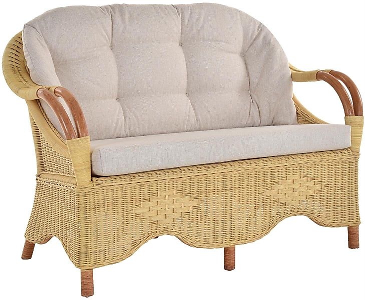 Krines Home Loungesofa Rattansofa 2-Sitzer-Sofa Wintergarten günstig online kaufen