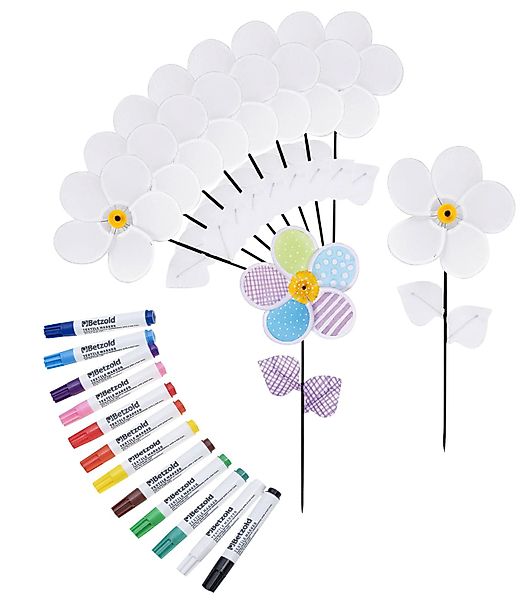 Betzold Bastelnaturmaterial Bastelset Windrad-Blumen - Windräder günstig online kaufen