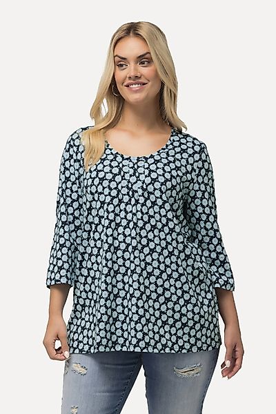 Ulla Popken T-Shirt T-Shirt Blüten A-Linie günstig online kaufen