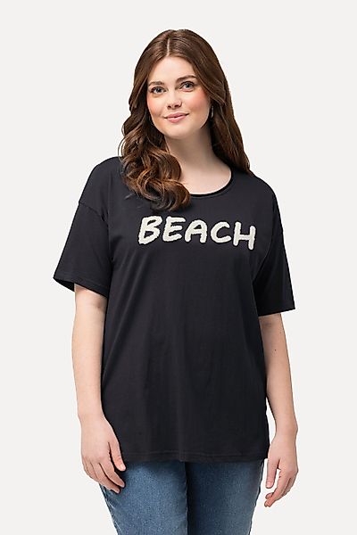 Ulla Popken T-Shirt T-Shirt Frottee-Schriftzug Oversized günstig online kaufen