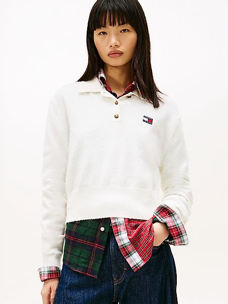 Tommy Jeans Strickpullover "TJW FLUFFY POLO SWEATER" günstig online kaufen