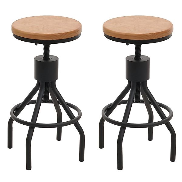 PROREGAL 2er-Set Barhocker Sitzhöhe 59-80cm Höhenverstellbar Drehbar Fußabl günstig online kaufen
