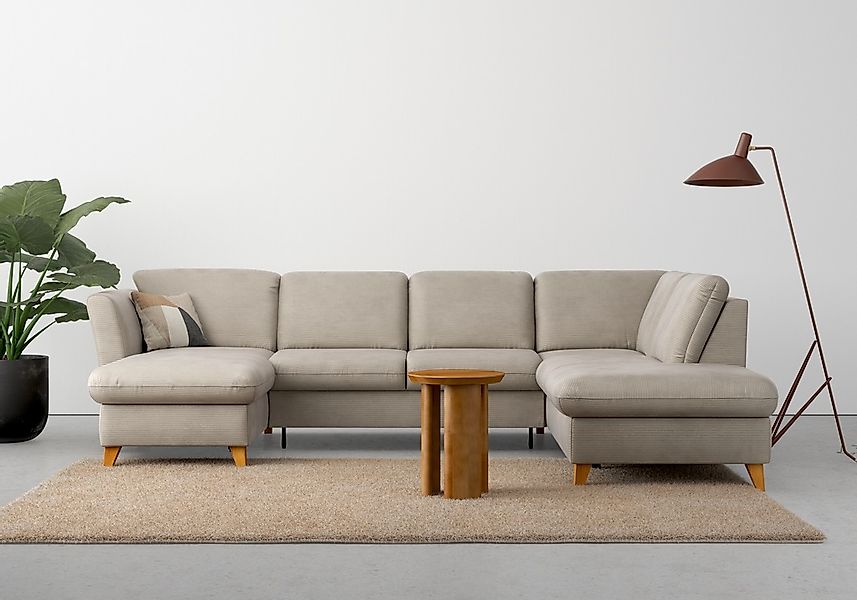 Home affaire Wohnlandschaft "Trelleborg U-Form" wahlweise mit Bettfunktion günstig online kaufen