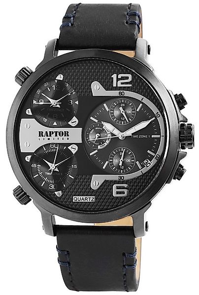 Raptor Limited Quarzuhr Maxx mit Echtlederband, Datumsanzeige, inkl. Gesche günstig online kaufen