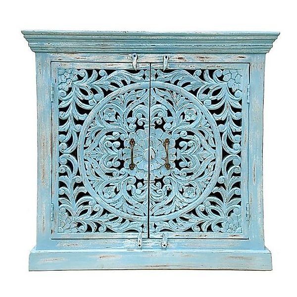 Oriental Galerie Unterschrank Blaues Sideboard Benisha Indien Blau 90 cm günstig online kaufen