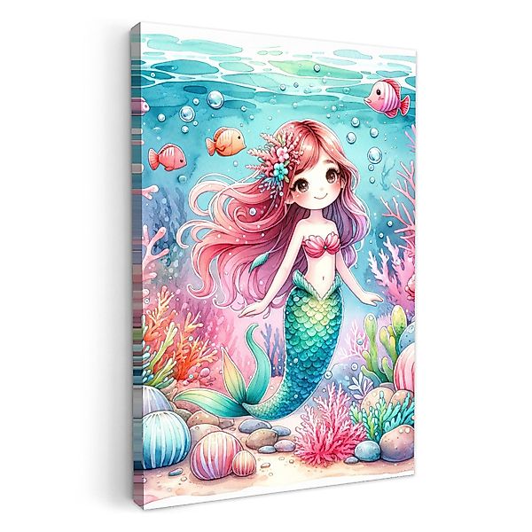 OneMillionCanvasses® Leinwandbild Meerjungfrau - Bunt - günstig online kaufen