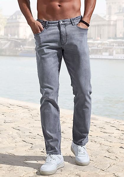 John Devin 5-Pocket-Jeans "Straight-fit Jeans", aus elastischer Denim-Quali günstig online kaufen