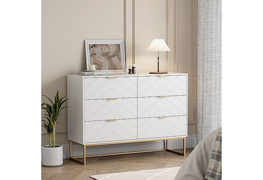 UEV Sideboard mit 6 Schubladen, Highboard Mehrzweckschrank mit Kisppschutz günstig online kaufen