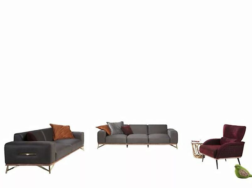 JVmoebel Sofa Sofagarnitur Garnitur Sofa Sessel Sofas Komplette Couchgarnit günstig online kaufen
