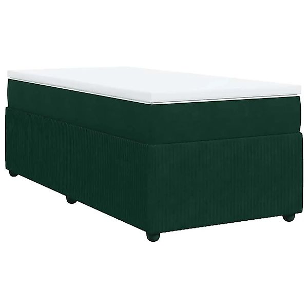 vidaXL Boxspringbett mit Matratze Dunkelgrün 100x200 cm Samt 3285623 günstig online kaufen