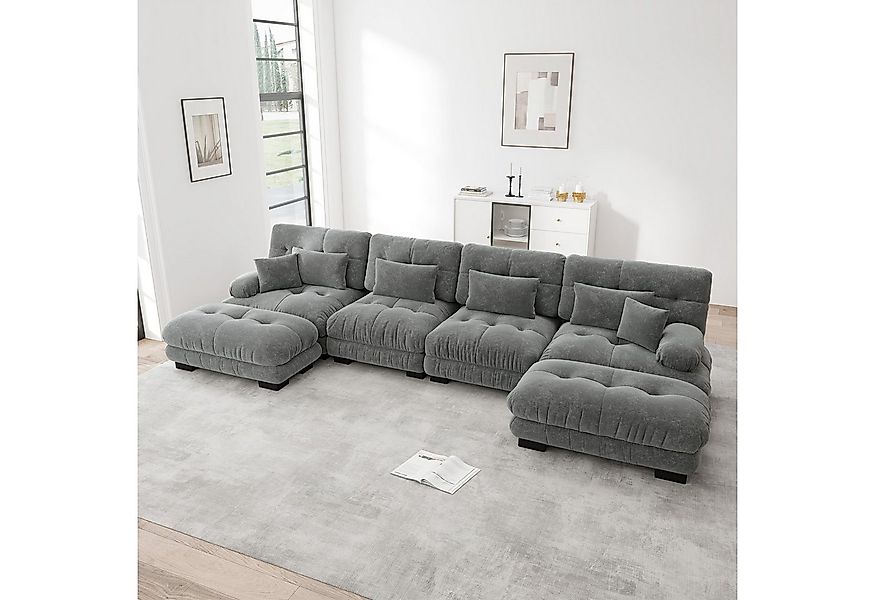Odikalo 4-Sitzer Modulares Sofa Schlafsofa mit Tiefensitz, 4-Sitzer Modular günstig online kaufen