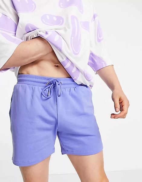 ASOS DESIGN – Schmal geschnittene Shorts in Lila, Kombiteil-Blau günstig online kaufen