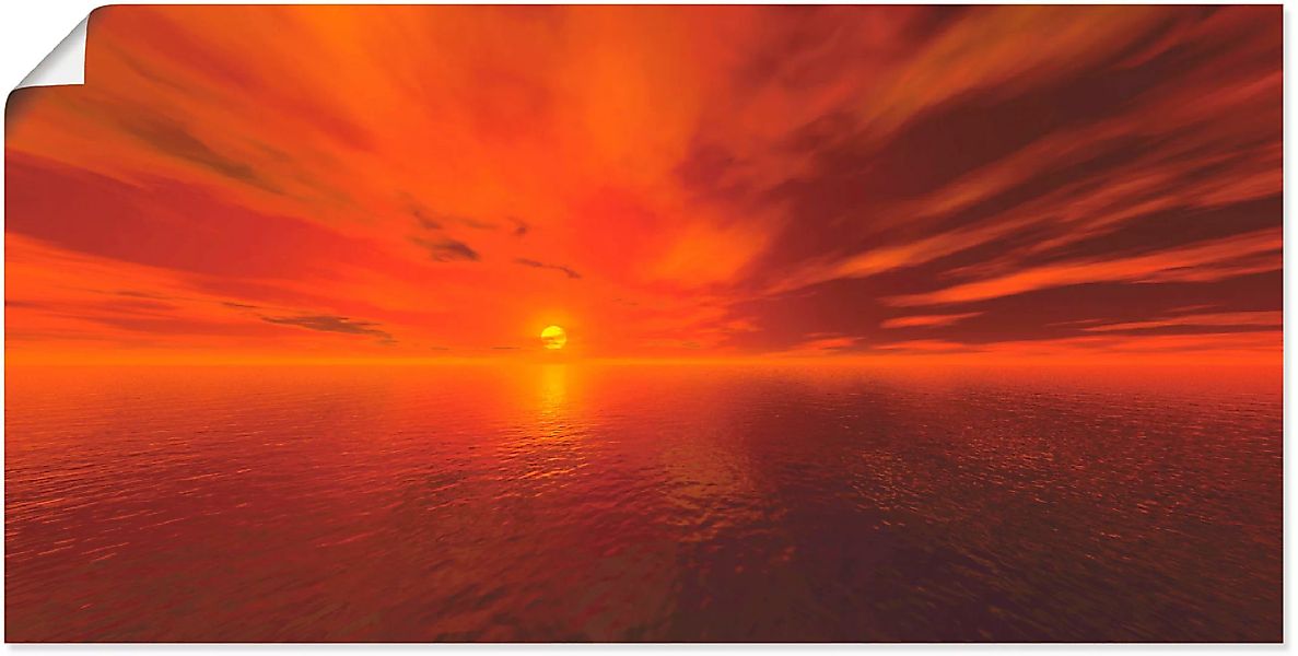 Artland Poster "Sonnenuntergang am Meer", Sonnenaufgang & -untergang, (1 St günstig online kaufen