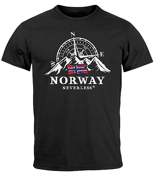 Neverless Print-Shirt Herren T-Shirt Norwegen Flagge günstig online kaufen