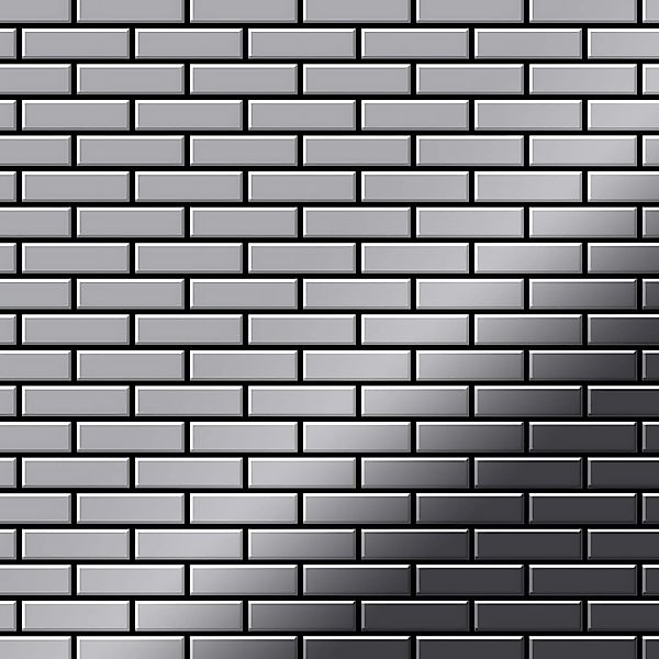 ALLOY Mosaik Fliese Massiv Metall Edelstahl Hochglänzend Grau 1,6mm Stark P günstig online kaufen