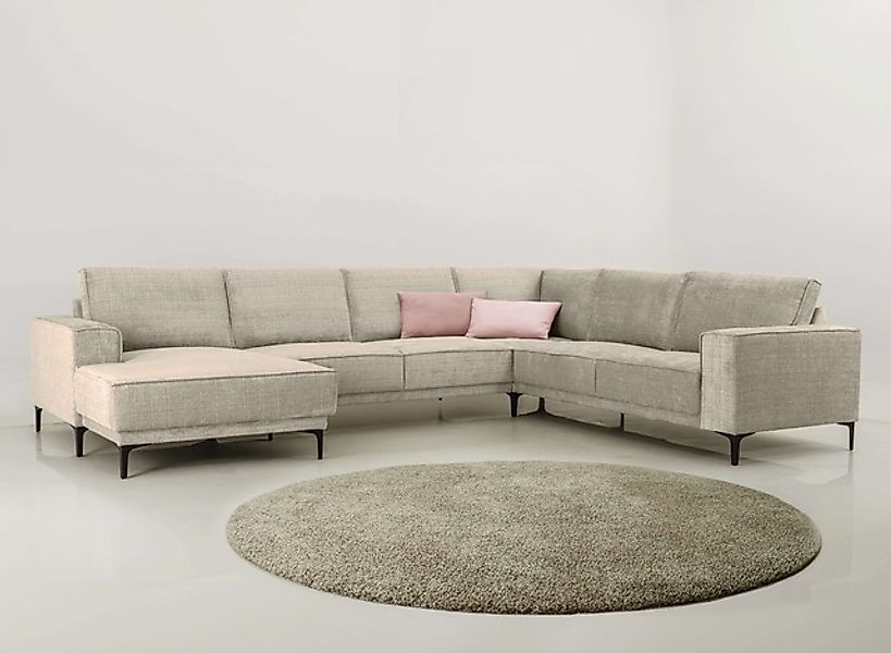 PLACES OF STYLE Wohnlandschaft »XXL Sofa Oland, Struktur, Flachgewebe, Luxu günstig online kaufen