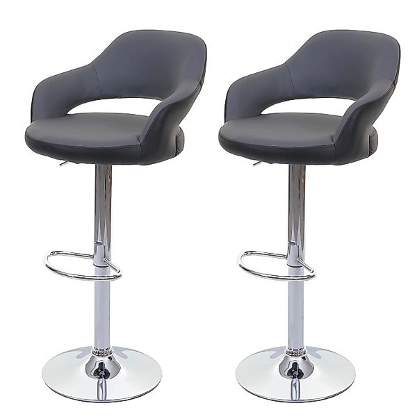 PROREGAL 2er-Set Barhocker Stylisch Sitzhöhe 61-81cm Mit Lehne Kunstleder G günstig online kaufen